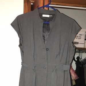 Calvin Klein button-up dress, gray, sz 14